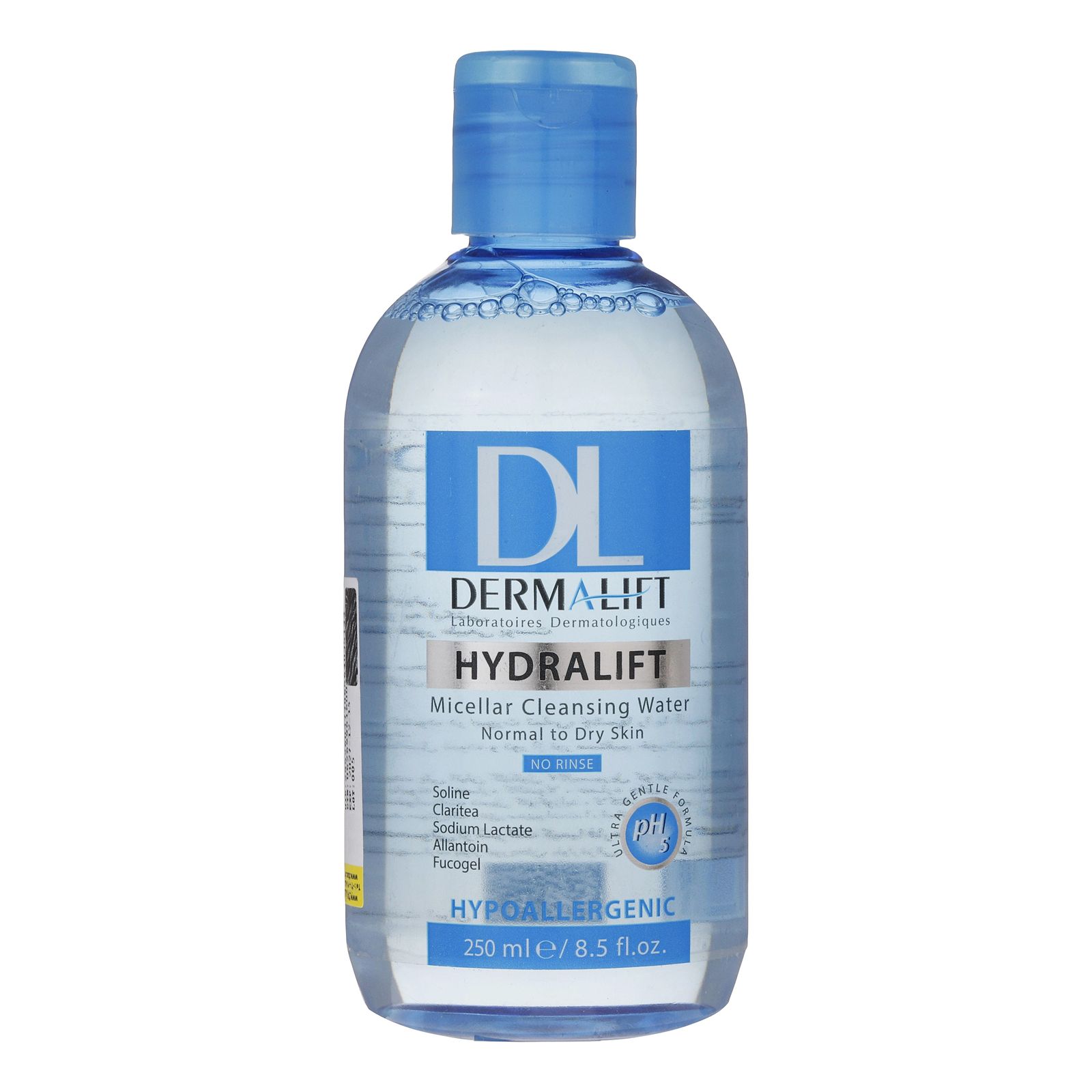 محلول پاک کننده آرایش صورت درمالیفت مدل HYDRALIFT مناسب برای پوست های معمولی و خشک