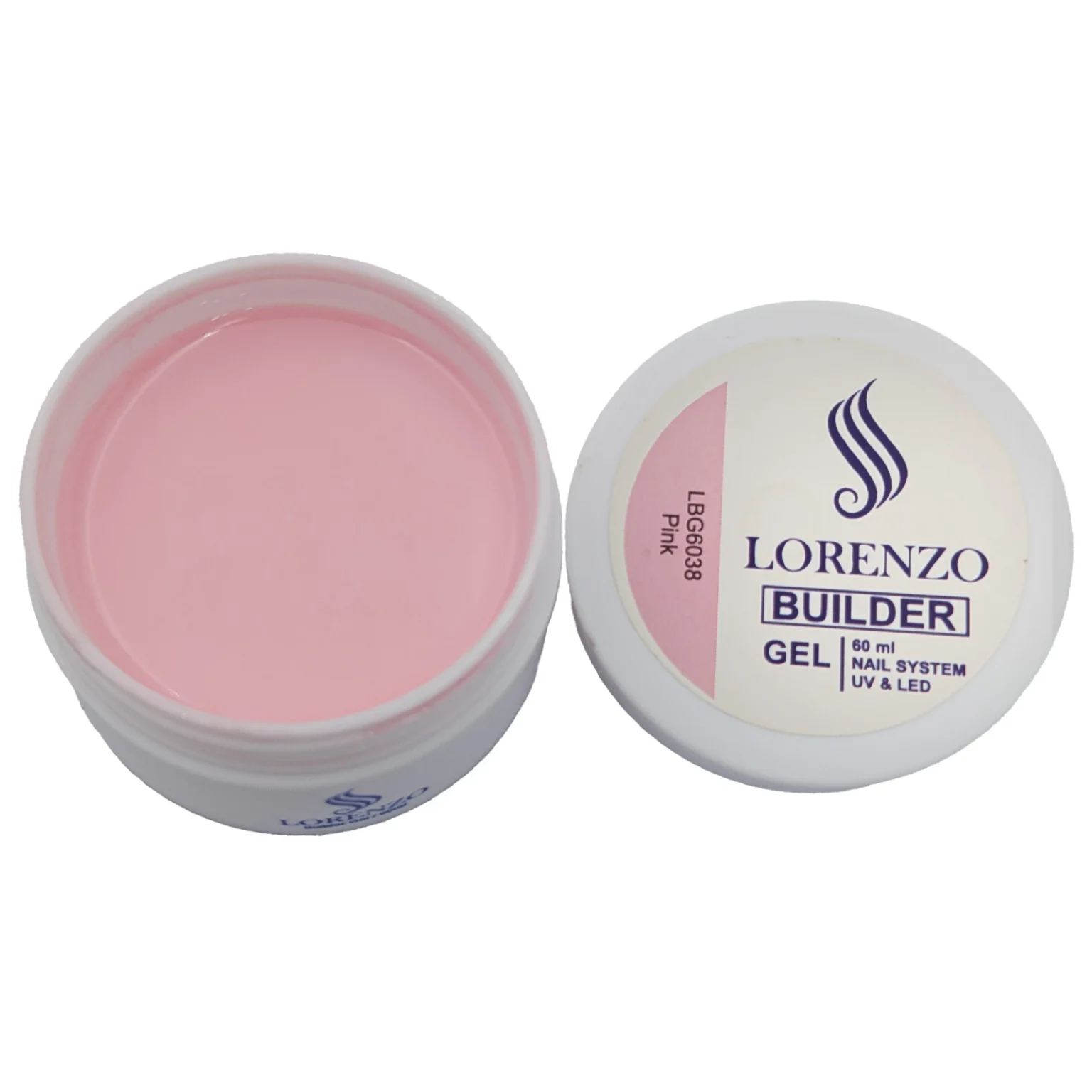 بیلدر ژل کاشت ناخن لورنزو LORENZO | صورتی Pink | حجم 60میل | کد LBG6038