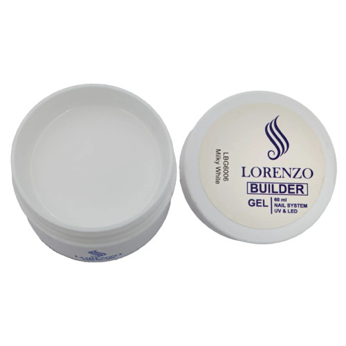 بیلدر ژل کاشت ناخن لورنزو LORENZO | سفید شیری Milky White | حجم 60میل