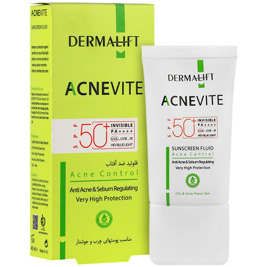 فلوئید ضد آفتاب پوست چرب و جوشدار آکنویت درمالیفت +SPF50