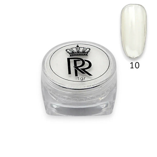 پودر کروم ناخن رویال رز Royal Rose مدل کلیر (Clear) شماره 10 | پودر دیزاین شیشهای و مرواریدی 1 گرمی
