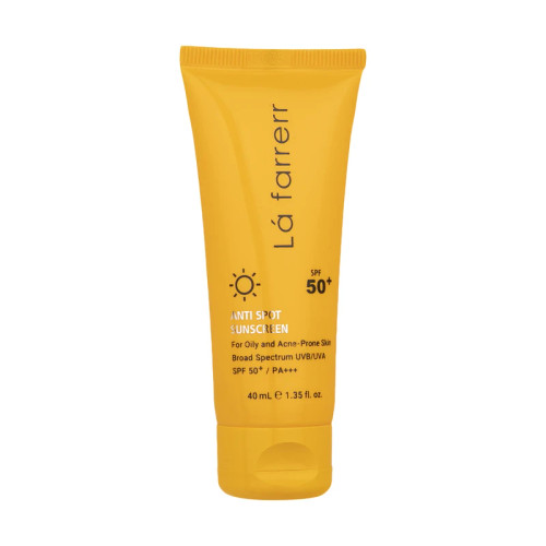 کرم ضدآفتاب و ضدلک بیرنگ لافارر مدل SPF50 حجم 40 میلیلیتر مناسب پوست چرب و آکنهای، محافظت UVA/UVB با +++PA، غیرکومدونزا، کنترل چربی، ضد جوش و آکنه، حفظ رطوبت و جلوگیری از لکهای آفتابی