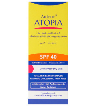 کرم ضد آفتاب آردن اتوپیا SPF40 مناسب پوست خشک حجم 50 میلی لیتر