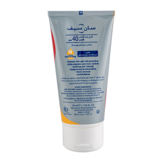 کرم ضد آفتاب بی رنگ سان سیف با SPF40 مناسب آقایان حجم 50 میلی لیتر