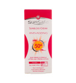 کرم ضد آفتاب و ضد چروک بی رنگ سان سیف با SPF50 مناسب انواع پوست حجم 50 میلی لیتر