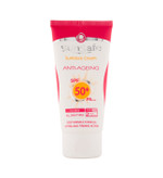 کرم ضد آفتاب و ضد چروک بی رنگ سان سیف با SPF50 مناسب انواع پوست حجم 50 میلی لیتر